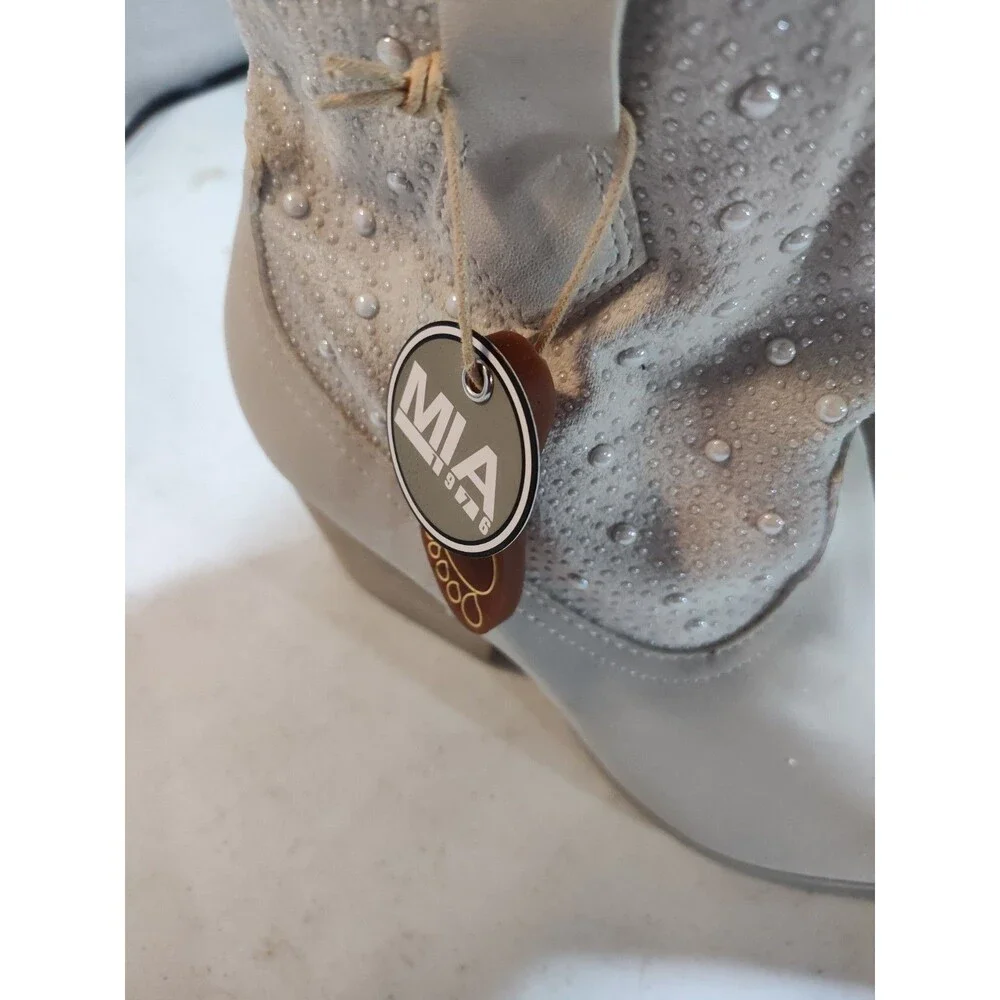 Mia Pearl Studded Boots Size 9.5 NWT Country Wedding. Dress Western (886)